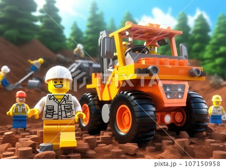 the labor day poster with 3d cartoon character in toy style. AI Generative. the labor day poster with 3d cartoon character in toy style. AI Generative. 107150958