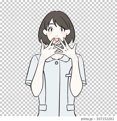 Illustration of a nurse with a surprised expression 107152261