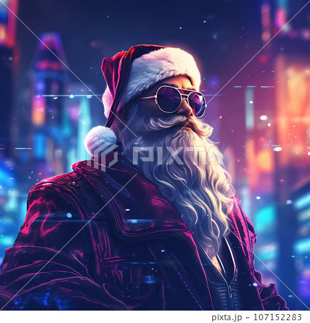 Epic Santa Claus Character in Cyberpunk Styleのイラスト素材 [107152283] - PIXTA