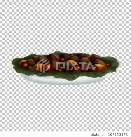 meat tomato and potato in thanks giving festival 107153178