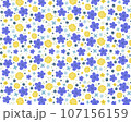 北欧風の小花柄の背景（青） 107156159