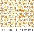 北欧風の小花柄の背景（オレンジ） 107156161