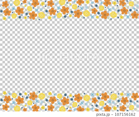 Scandinavian style small floral obi frame illustration design (orange) Scandinavian style small floral obi frame illustration design (orange) 107156162