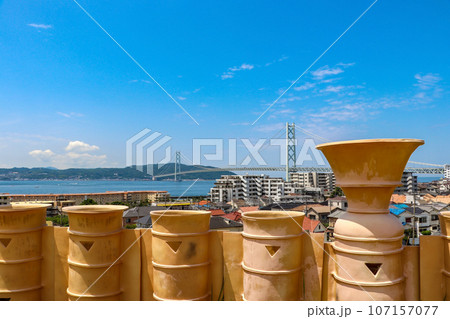 神戸・五色塚古墳から眺める明石海峡 107157077