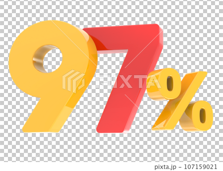 3d rendering gold metal number 107159021