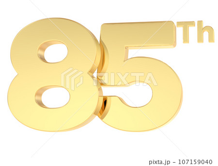 3d rendering gold metal number 107159040