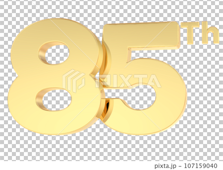 3d rendering gold metal number 107159040
