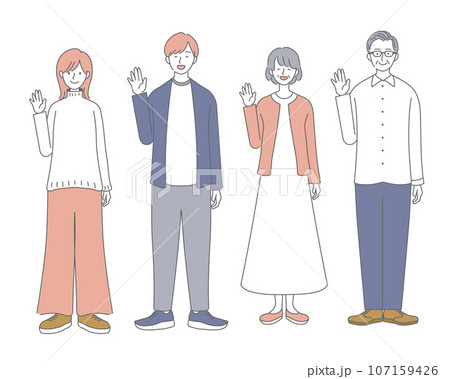 老若男女4人のイラスト 107159426