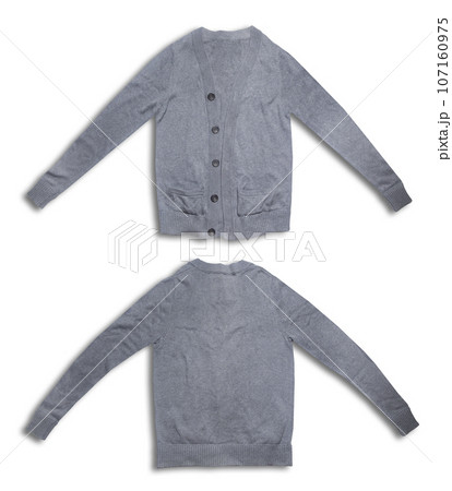 Blank template realistic coach jacket with ziper front and back isolated on white background With clipping path. Tracksuit top winter sportswear jacket design. Mockup winter sport jacket suit template 107160975