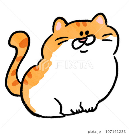 可愛いぷくぷくの虎猫ちゃんのイラスト 可愛いぷくぷくの虎猫ちゃんのイラスト 107161228