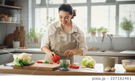 woman is preparing proper meal woman is preparing proper meal 107162461