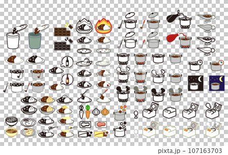 カレーイラストアイコン詰め合わせセット 107163703