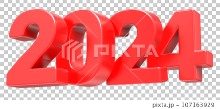 2024 number 3d render 107163929