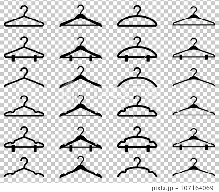 單色衣架的向量插圖集 單色衣架的向量插圖集 107164069