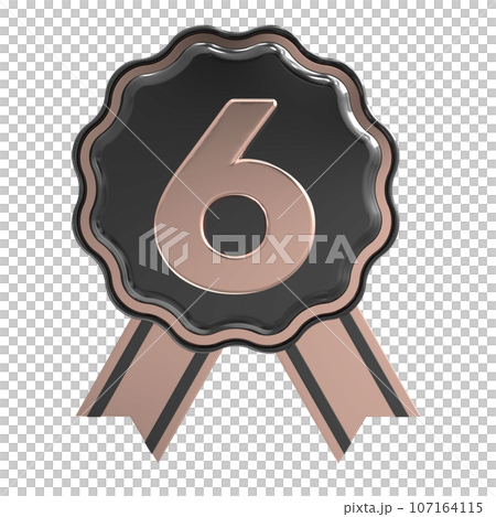 3d rendering gold metal number 107164115