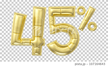 3d rendering gold metal number 107164643