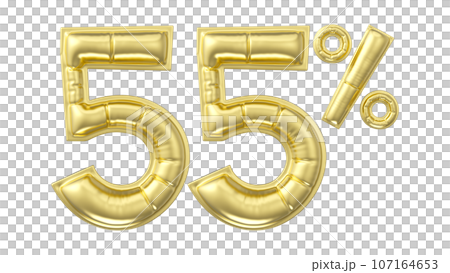 3d rendering gold metal number 107164653