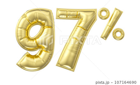 3d rendering gold metal number 3d rendering gold metal number 107164690