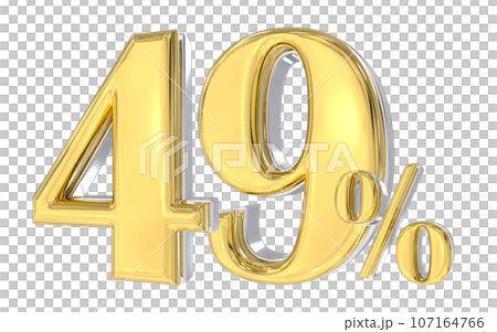 3d rendering gold metal number 107164766