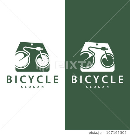 Bicycle Logo Design Template Minimalist Illustration 107165303