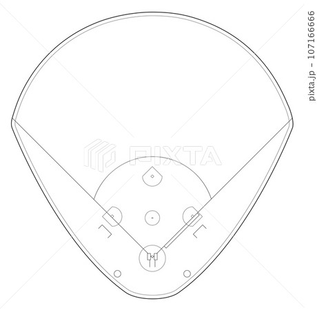 人工芝のドーム型野球場のラインアート 人工芝のドーム型野球場のラインアート 107166666