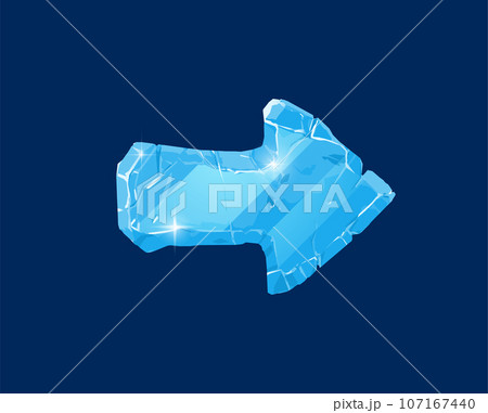 Glass ice arrow with cracked, vector illustration, isolated game item. 107167440