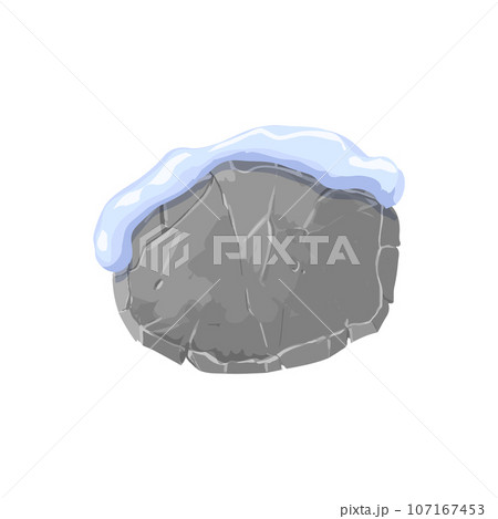 Stone board with snow, vector illustration isolated on white. Stone board with snow, vector illustration isolated on white. 107167453