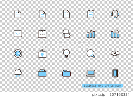Simple business icon set blue icons Simple business icon set blue icons 107168334