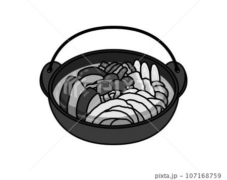 ほうとう・郷土料理・山梨県・モノクロ 107168759