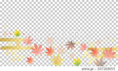 秋天楓葉的向量幀圖像 107169055