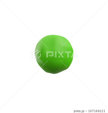 Plasticine green ball 3D style, vector illustration 107169221