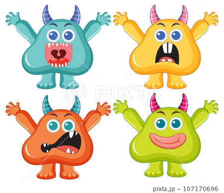Colorful Set of Cute Alien Monster Cartoon Characters Colorful Set of Cute Alien Monster Cartoon Characters 107170696