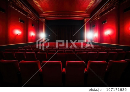 Rows of Red Seats in Exploitation Style Rows of Red Seats in Exploitation Style 107171626