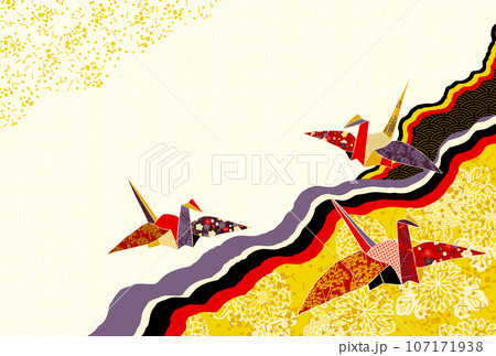 折り鶴　鶴　金 107171938