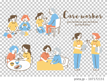 在老年護理機構工作的婦女組_color 在老年護理機構工作的婦女組_color 107172131