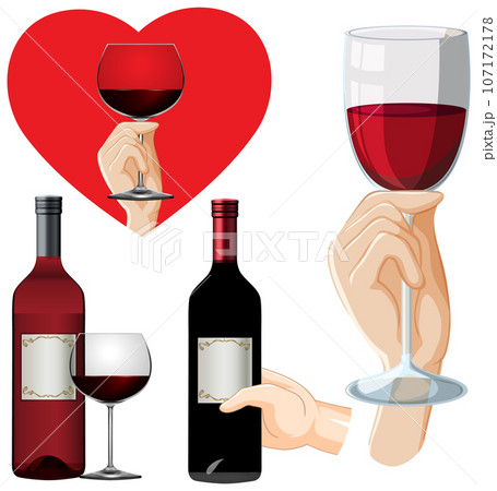 Mix set of red wine 107172178