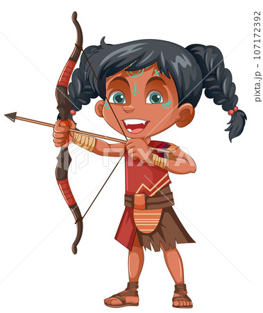 Native American Tribe Kid Archer 107172392