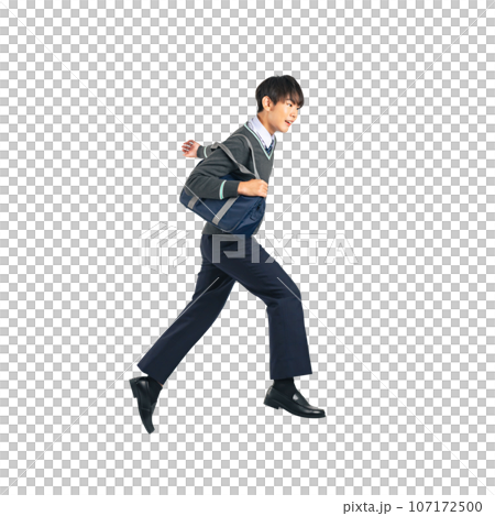跳躍的男學生背景透明摳圖PNG 跳躍的男學生背景透明摳圖PNG 107172500