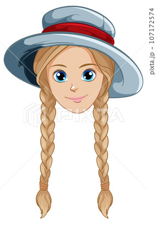 Woman with Braided Hairstyle Wearing Hat Woman with Braided Hairstyle Wearing Hat 107172574