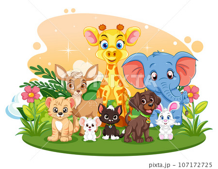 Cute Wild Animals Group Cute Wild Animals Group 107172725