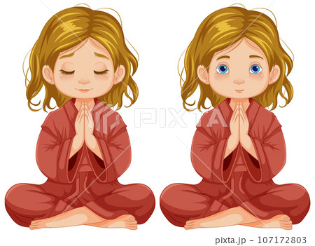 Girl Praying in Meditation 107172803