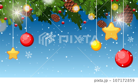 Festive Christmas Background with Blue Winter Frost 107172859