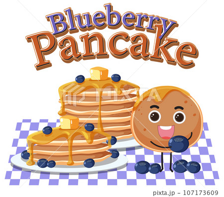 Blueberry pancake elements set 107173609