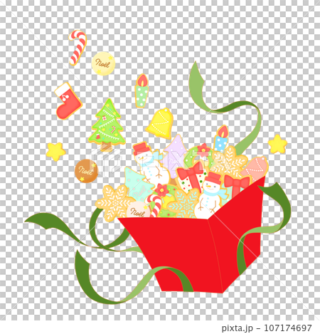 Pop-up Christmas cookie gift box 107174697