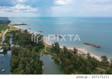 Aerial view of clear blue turquoise seawater, Andaman sea in Phuket island in summer season, Thailand. Water in ocean pattern texture wallpaper background. Aerial view of clear blue turquoise seawater, Andaman sea in Phuket island in summer season, Thailand. Water in ocean pattern texture wallpaper background. 107175211