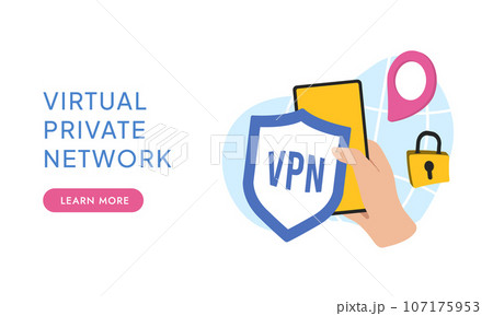 VPN Virtual Private Network Service Software. Internet Security and VPN Privacy Data Encryption. Flat vector illustration isolated on white background with icons for website template, landing page VPN Virtual Private Network Service Software. Internet Security and VPN Privacy Data Encryption. Flat vector illustration isolated on white background with icons for website template, landing page 107175953