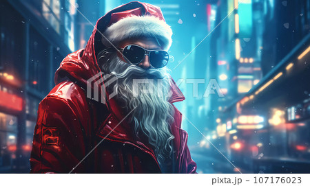 Epic Santa Claus Character in Cyberpunk Style Epic Santa Claus Character in Cyberpunk Style 107176023