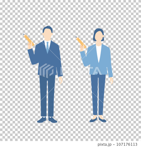 鉛筆を持ってチェックするビジネスパーソン 107176113