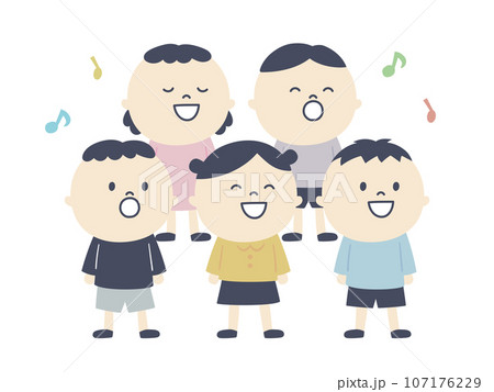 歌う子供たちのイラスト 107176229