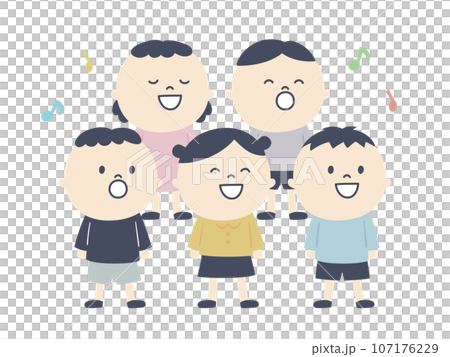 歌う子供たちのイラスト 107176229